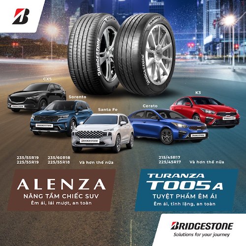 Lốp xe Bridgestone đa dạng phù hợp với nhiều phong cách lái