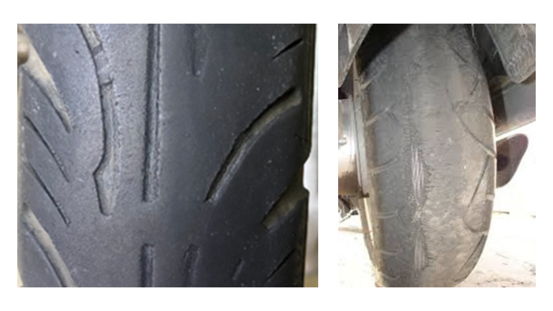Áp suất lốp không phù hợp có thể gây ra hư mòn lốp xe mô tô
