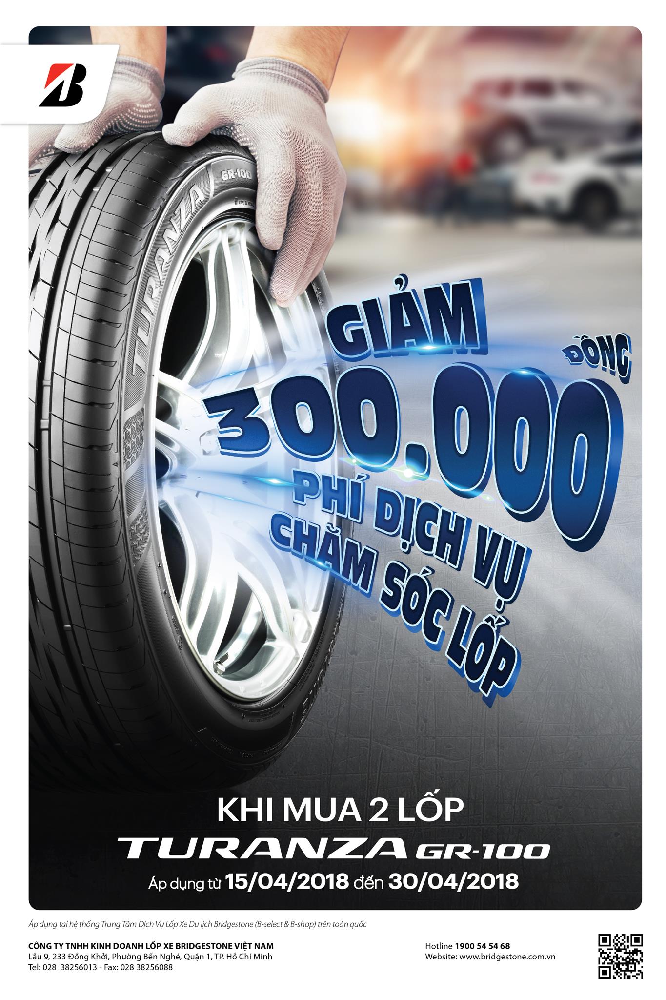 Khuyến mãi khi mua 2 lốp xe Turanza GR100