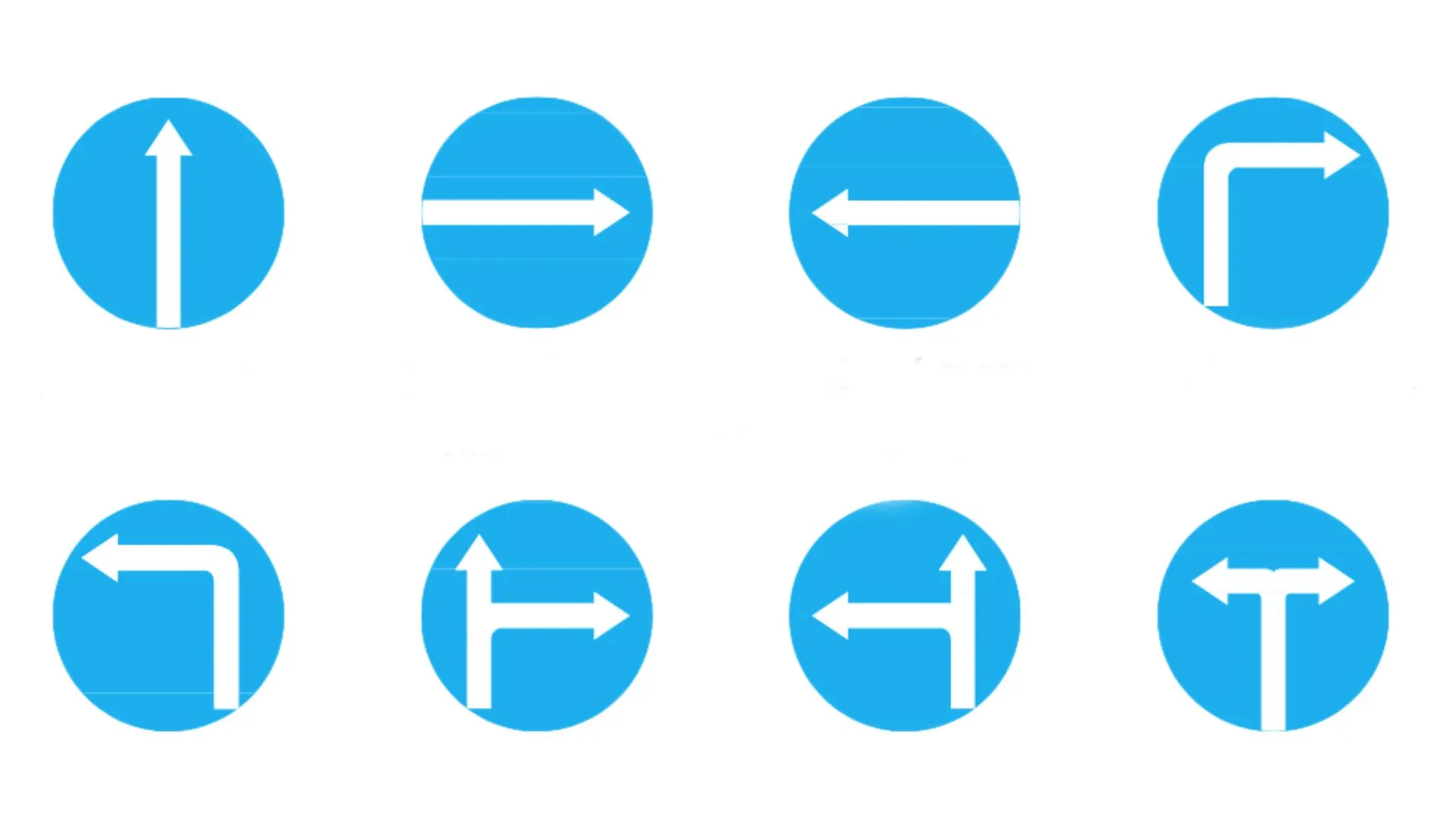 biển báo giao thông hình tròn 5 biển báo hiệu lệnh chỉ hướng đi bắt buộc