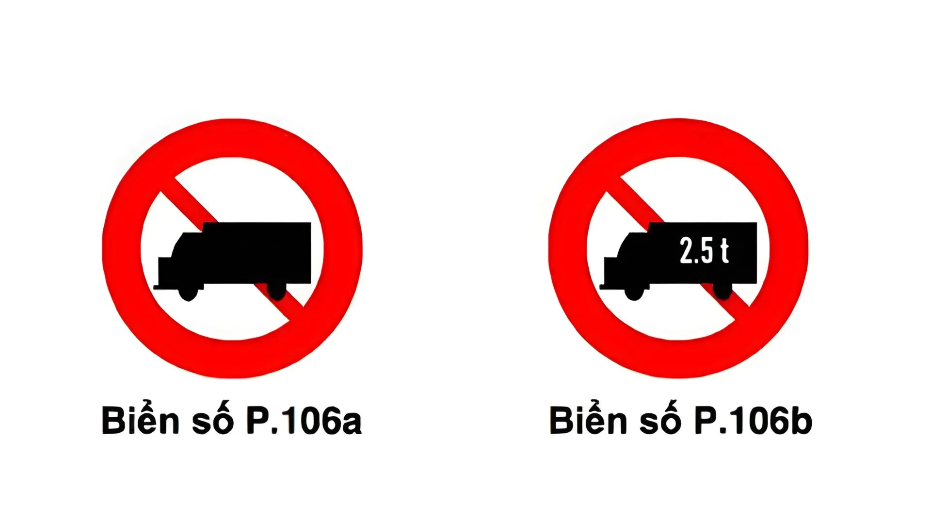 biển cấm xe tải ảnh 4 Biển cấm xe tải số P.106b