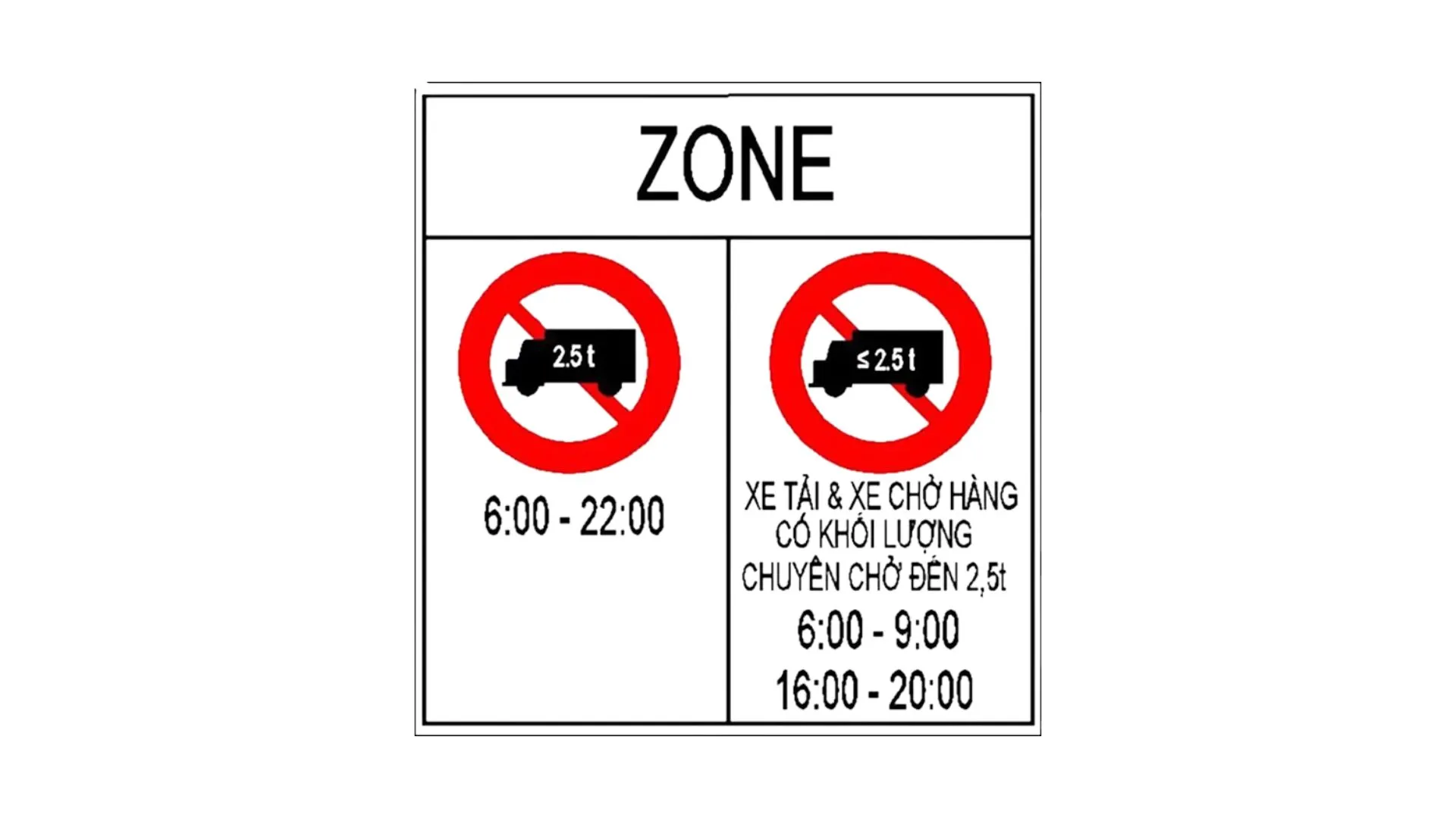 biển cấm xe tải ảnh 7 Biển cấm xe tải theo giờ