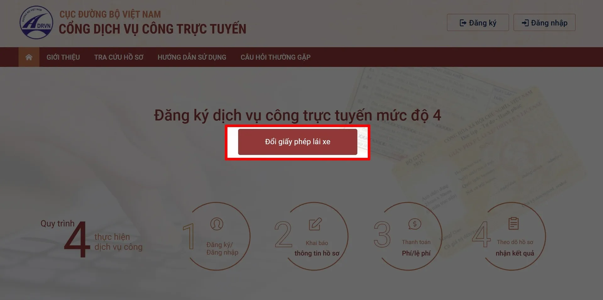 Đổi giấy phép lái xe