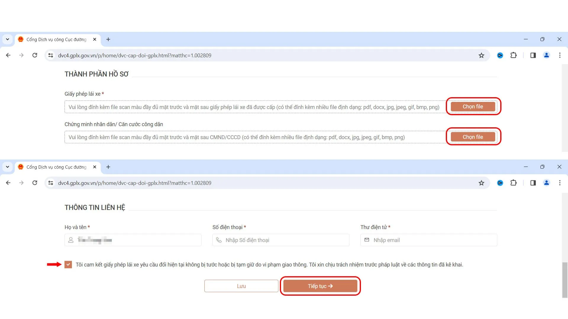 Điền hồ sơ cho giấy phép lái xe mới