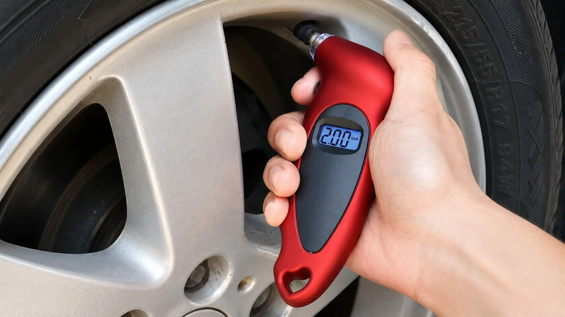 đồng hồ đo áp suất lốp ảnh 4 đồng hồ đo áp suất lốp điện tử màn hình LCD