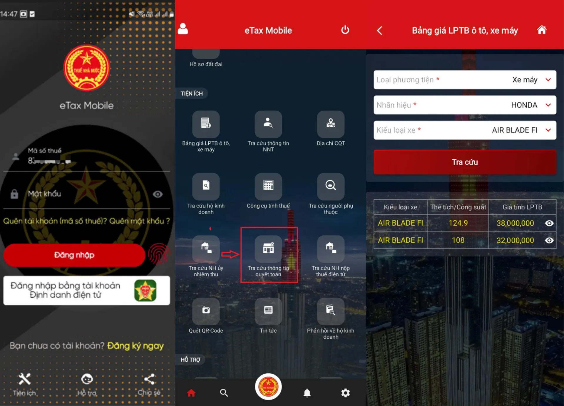 Bảng giá lệ phí trước bạ ô tô xe máy