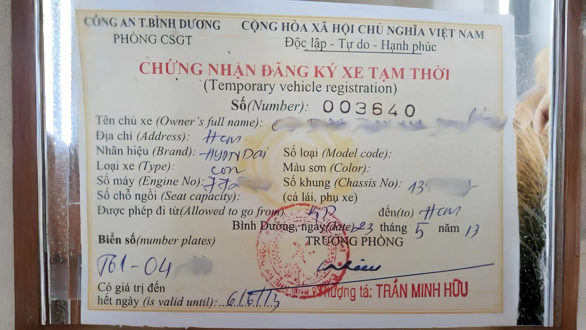 đăng kiểm đối với xe có giấy chứng nhận đăng ký tạm thời