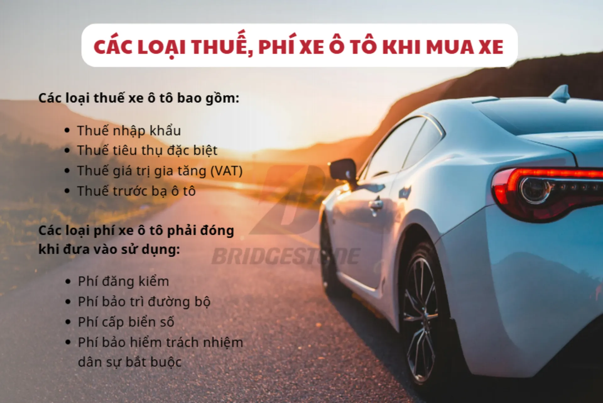 Tìm hiểu về các loại thuế xe ô tô