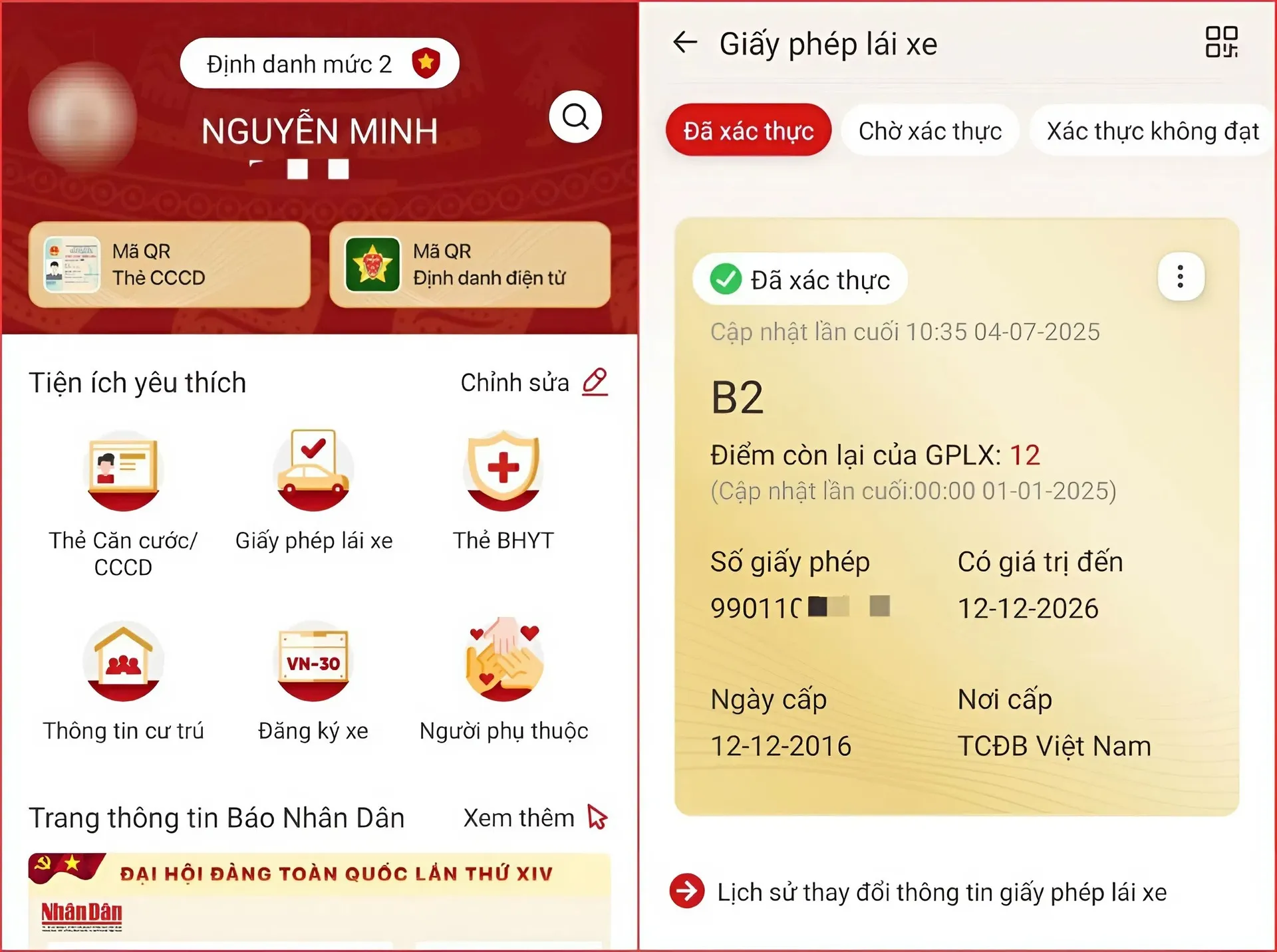 tra cứu giấy phép lái xe theo cmnd 4 Cách tra cứu giấy phép lái xe bằng VNeID