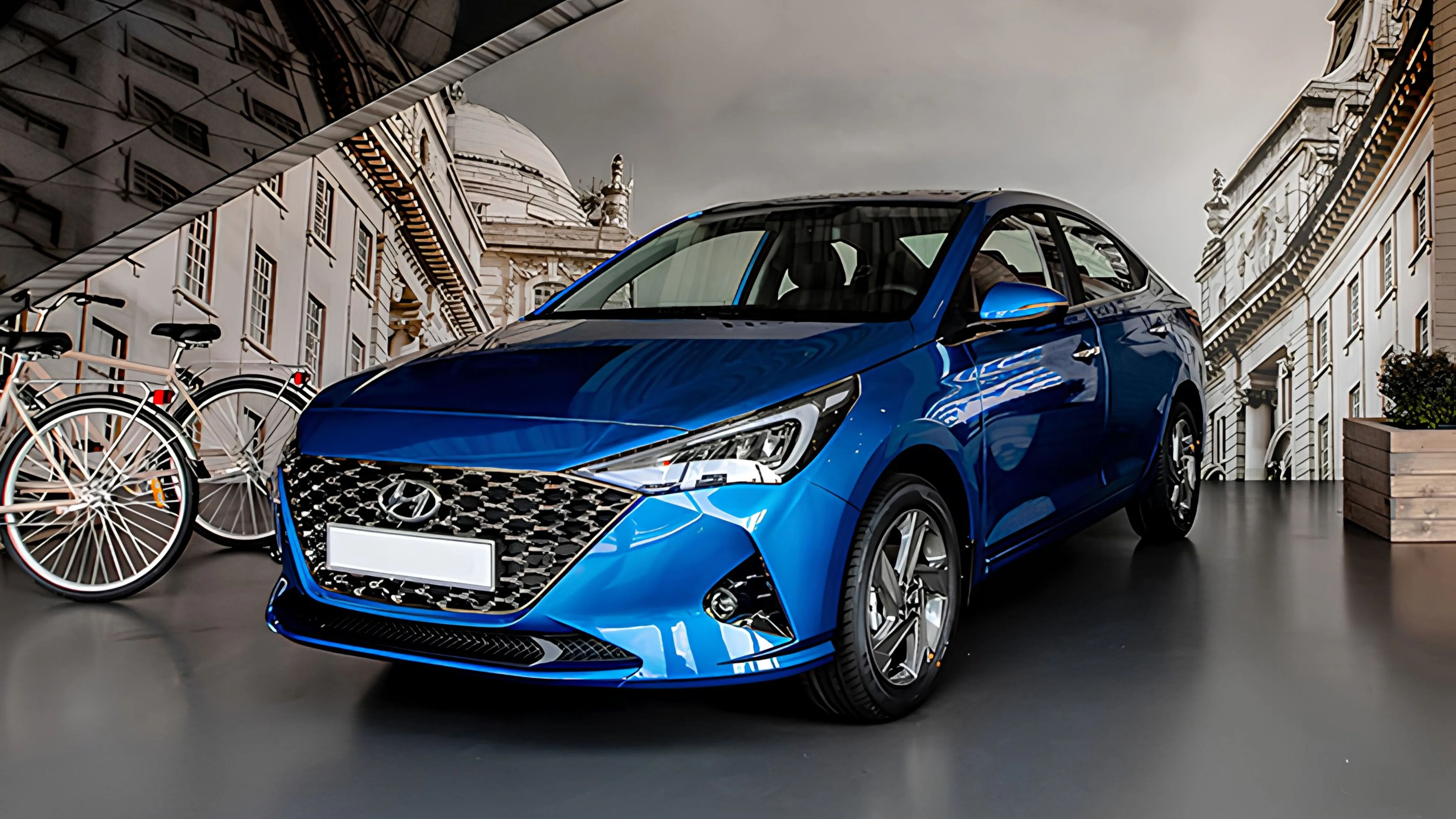 xe Accent Hyundai màu xanh dương